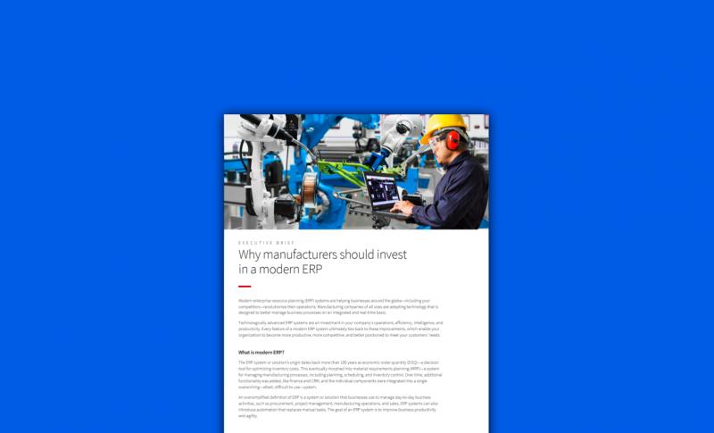 why manufacturing should invest in a modern ERP