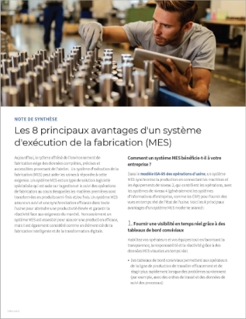 th Top 8 benefits of a manufacturing   execution system MES Executive Brief French