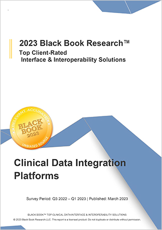 Rapport d'analyste du Black Book Research 2023 sur les solutions d'interface et d'interopérabilité les mieux notées par les clients, version anglaise 457px