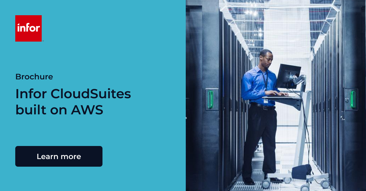 Infor CloudSuites built on AWS Cloud software brochure Infor