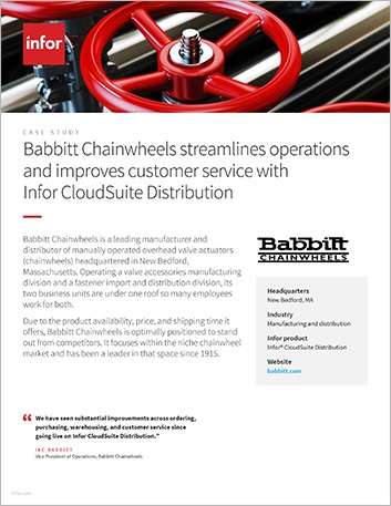 Babbitt Chainwheels Case Study CloudSuite Distribution Manufacturing and distribution
  NA English