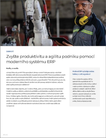 Improve business productivity and agility   with modern ERP Manufacturing Executive Brief Czech 457px