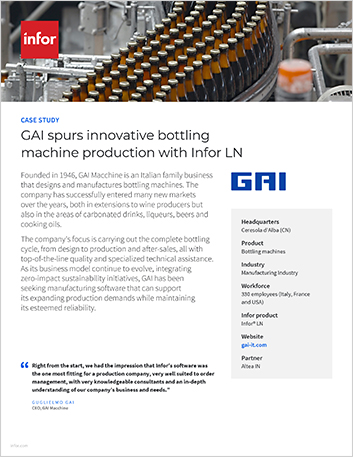 GAI spurs innovative bottling machine
  production with Infor LN Case Study English 457px