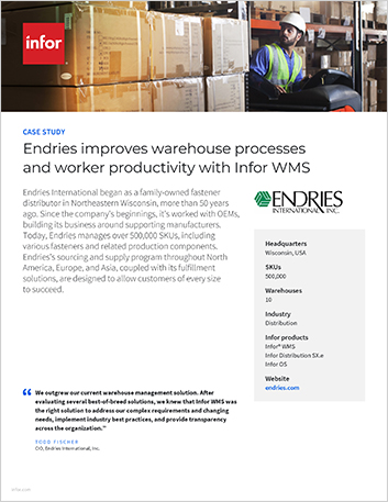 Endries improves warehouse processes and worker productivity wiInfor WMS Case Study   English