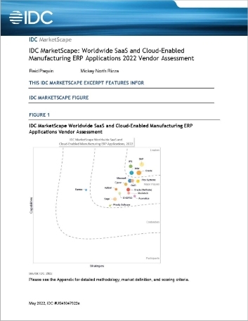 2022 IDC MarketScape for Cloud Enabled Manufacturing ERPs Analyst Report English