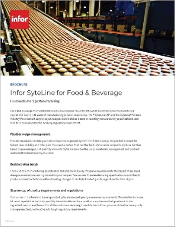  Infor SyteLine for Food and Beverage   Brochure English 