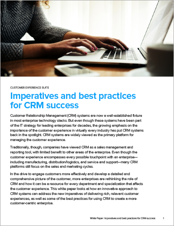 Imperatives and best practices for CRM success White Paper English