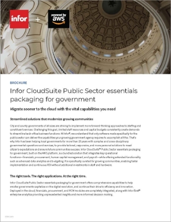 Infor CS Public Sector essentials packaging for government Brochure English