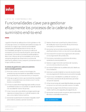 th Key capabilities for effectively managing end to end supply chain processes Checklist Spanish Spain 