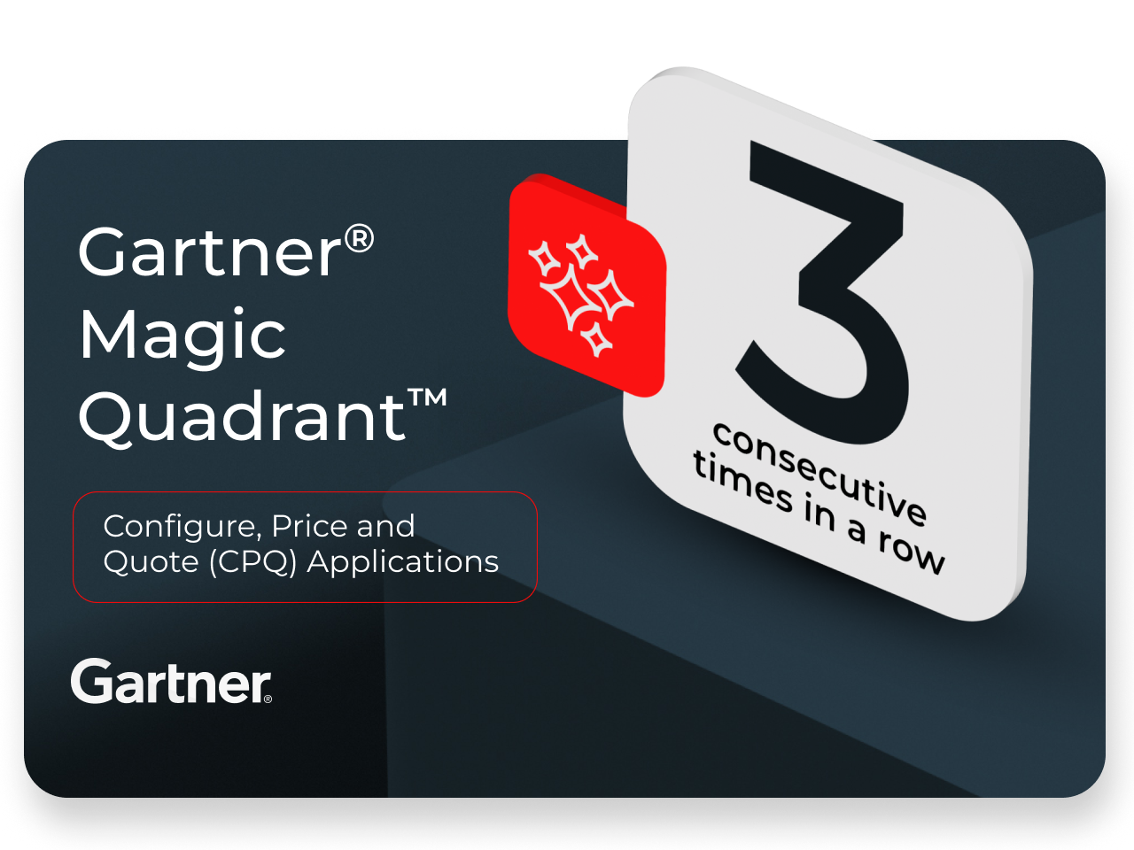 Gartner CPQ Leader 3 years in a row logo