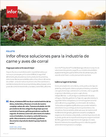 Infor delivers solutions for the meat and   poultry industry Brochure Spanish LATAM 457px