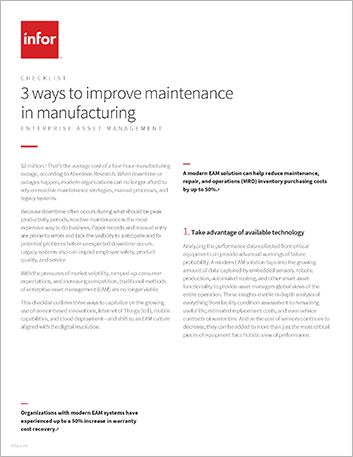 3 ways to improve maintenance in manufacturing Checklist English