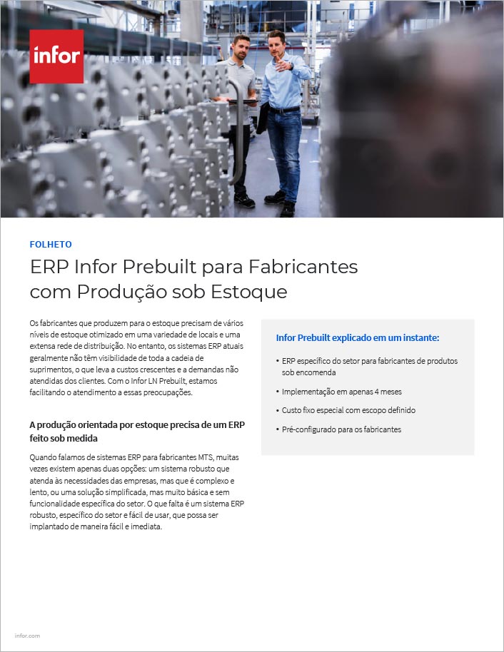 Infor LN Prebuilt ERP for Make to Stock
  Manufacturers Brochure Portuguese Brazil 457px