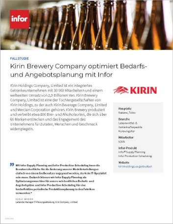 Kirin Brewery Company optimizes demand   and supply planning with Infor Case Study German 457px