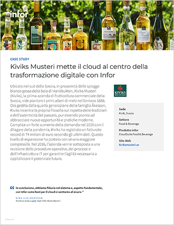 th Kiviks Musteri puts cloud   at the core of digital transformation with Infor Case Study Italian