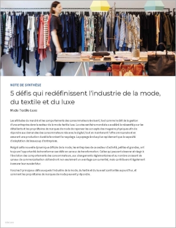 th Five challenges that are redefining   the fashion industry Executive Brief French