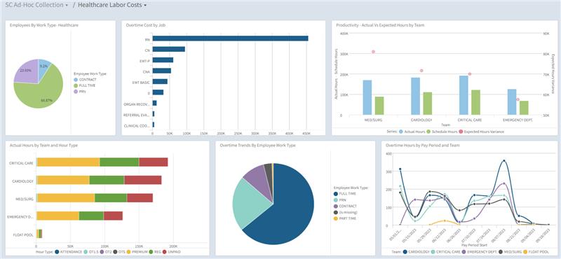 dashboard screen for healthcare analytics software solution