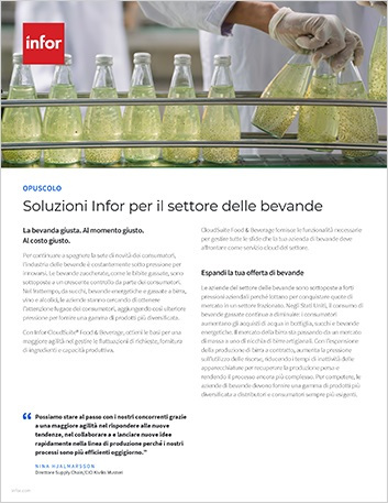 th Infor solutions for the   beverage industry Brochure Italian