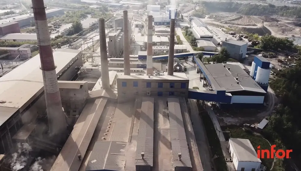 Factory with several smokestacks