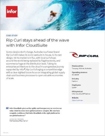 th Rip Curl stays ahead of the wave with
  Infor CloudSuite Case Study English 457px
