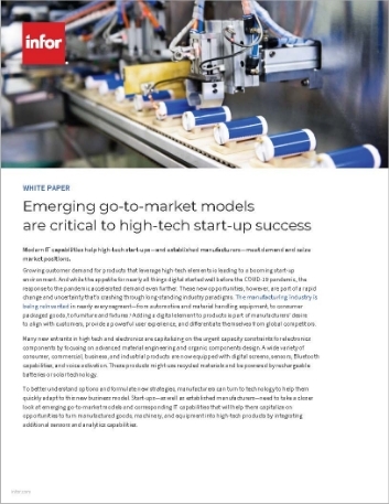 Emerging go to market models are critical to high tech start up success White Paper Eng