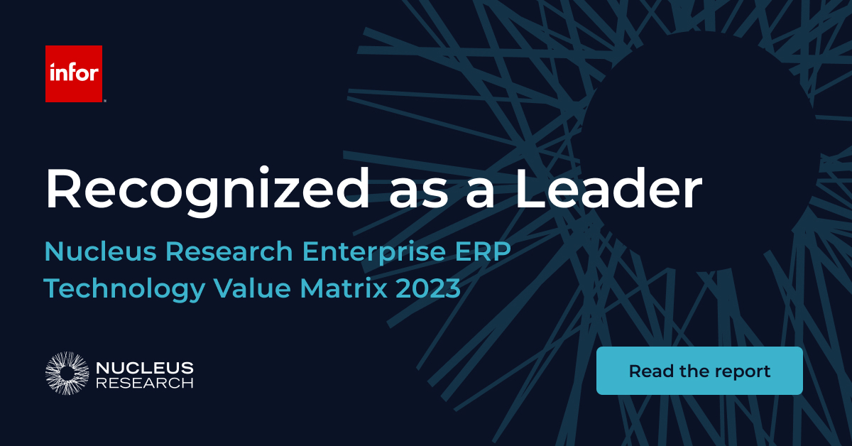 Nucleus Enterprise Value Matrix 2023 | ERP Analyst Report | Infor