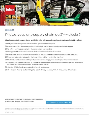 th Are you running a 21st century supply   chain Checklist French France