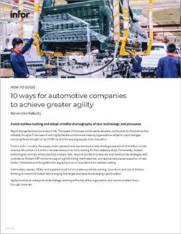 10 ways  for automotive companies to achieve greater agility How to Guide English