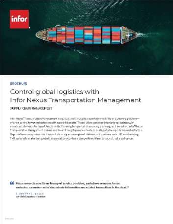 Control  global logistics wiInfor Nexus Transportation Management Brochure
  English