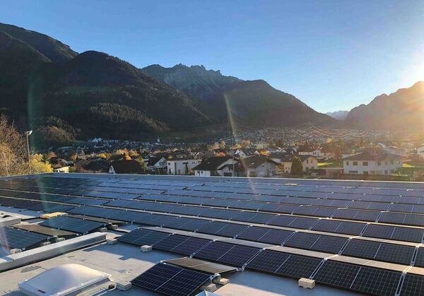 creamery rooftop covered in solar panels mountain town