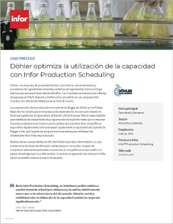 Dohler optimizes capacity utilization   with Infor Production Scheduling Case Study Spanish LATAM 457px