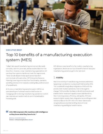 Top 8 benefits of a manufacturing execution system MES Executive Brief English