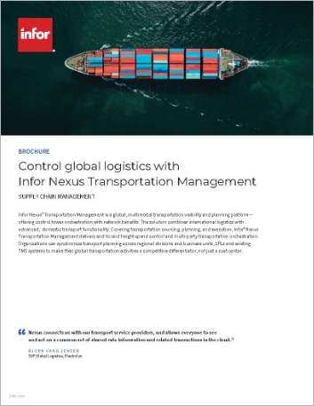 Control  global logistics wiInfor Nexus Transportation Management Brochure   English