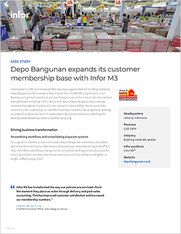 Depo  Bangunan expands its customer membership base wiInfor M3 Case Study   English
