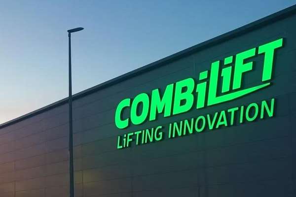 Combilift logo on the company's headquarters building