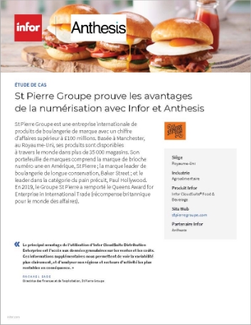 St Pierre Groupe proves benefits of   digitalisation with Infor and Anthesis Case Study French 457px