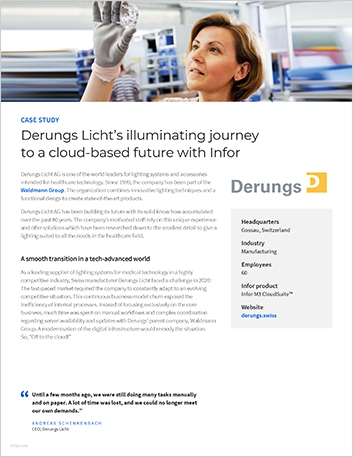 Derungs Lichts illuminating journey to a cloud based future with Infor Case Study English