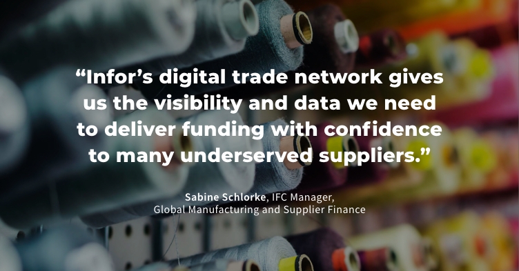 infor ifc quote graphic explaining infor's trade network