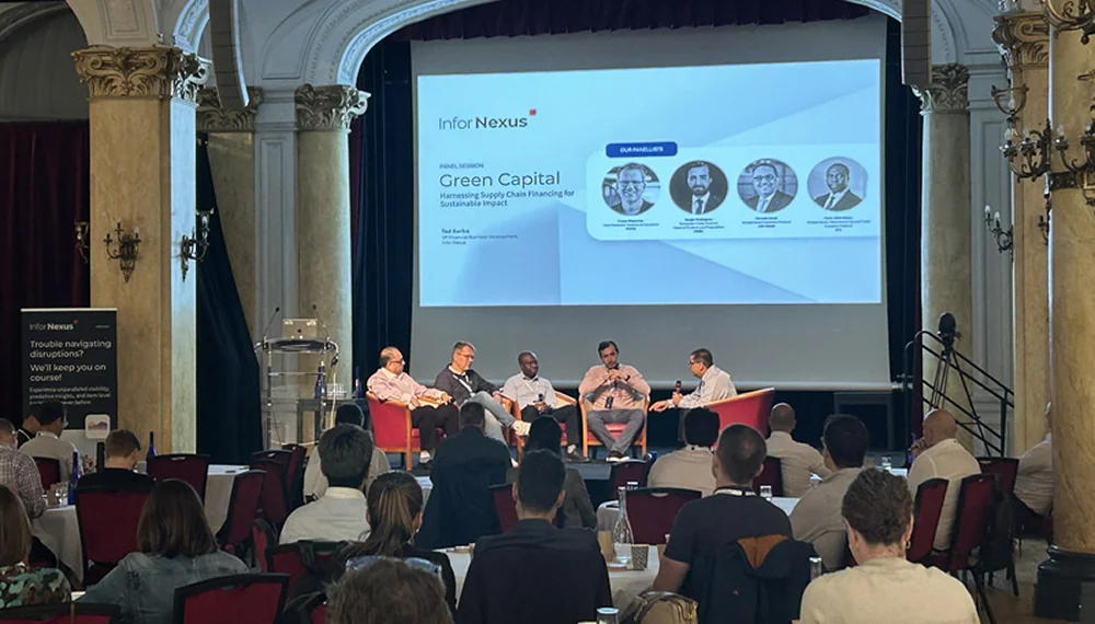 A panel of finance experts participate in a Q&A breakout session at the Infor Nexus community event