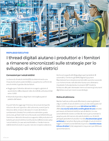 Digital threads keep manufacturers and
  suppliers in sync to forge EV growth strategies Executive Brief Italian 457px