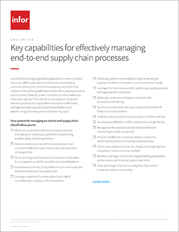  Key capabilities for effectively managing   end to end supply chain processes Checklist English    