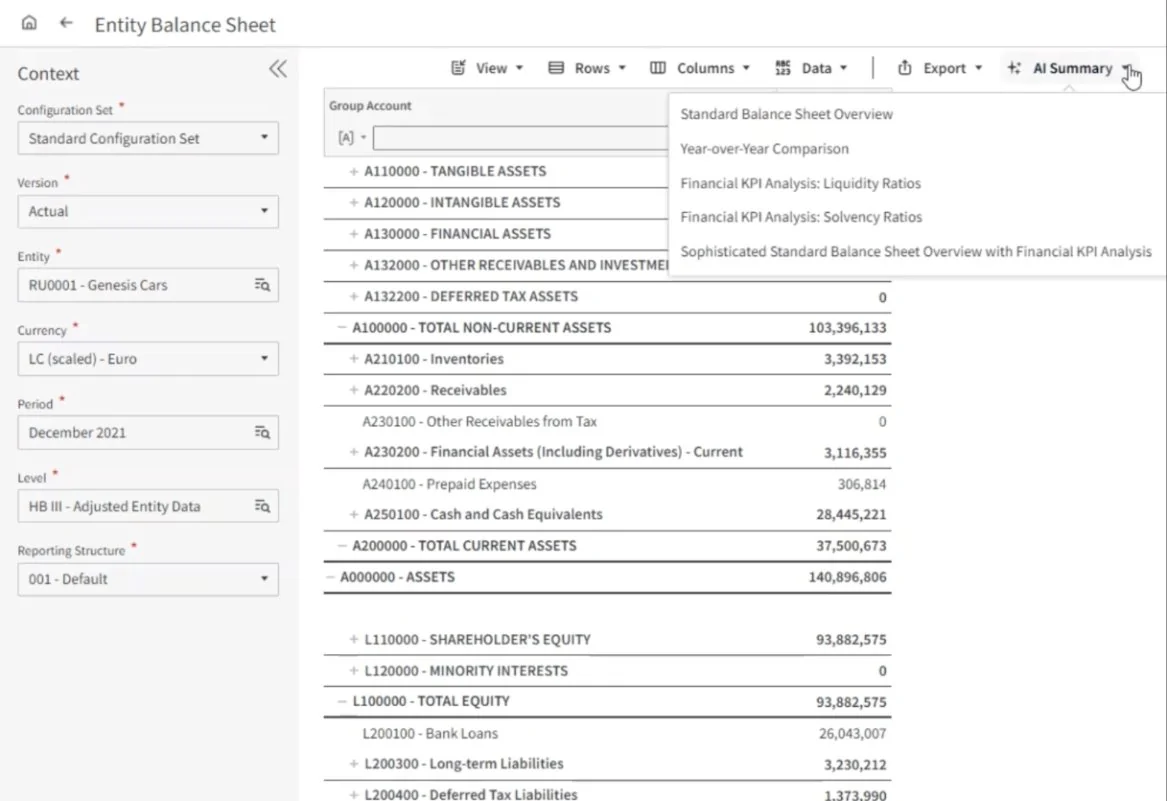 Infor GenAI embedded for Infor EPM