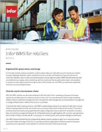  Infor WMS for retailers Brochure   English    