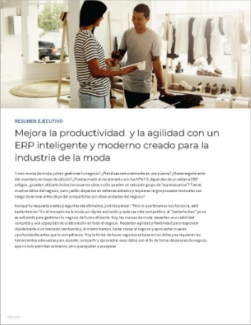 th Improve productivity and agility with a smart modern ERP built for fashion Executive Brief Spanish Spain 