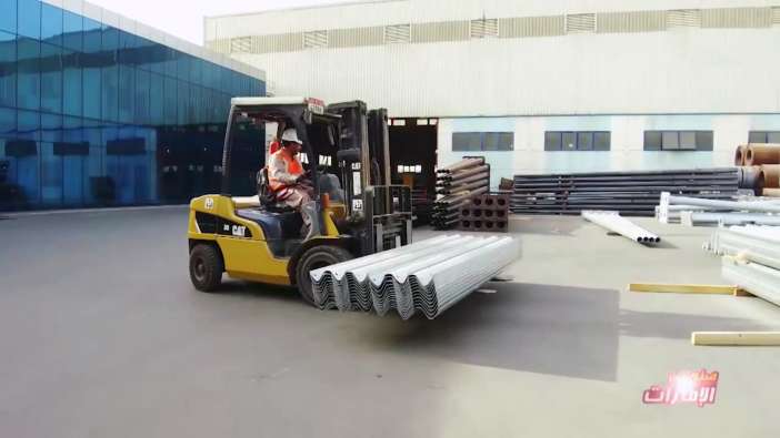 Man on a forklift at Galva Coat factory