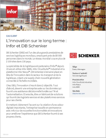th DB Schenker DBS Case Study CloudSuite   Industrial Infor Nexus Infor WMS Logistics and 3PL French France