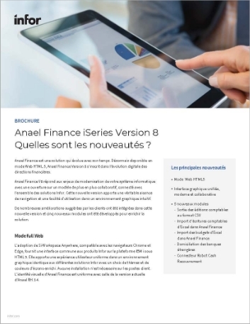 th Anael Finance iSeries Version 8   Quelles sont les nouveautes Brochure French