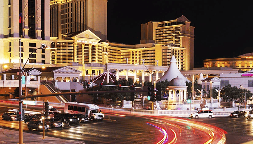 City of Las Vegas downtown strip with neon lights