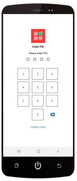 Screenshot of App PIN Reset on a mobile phone