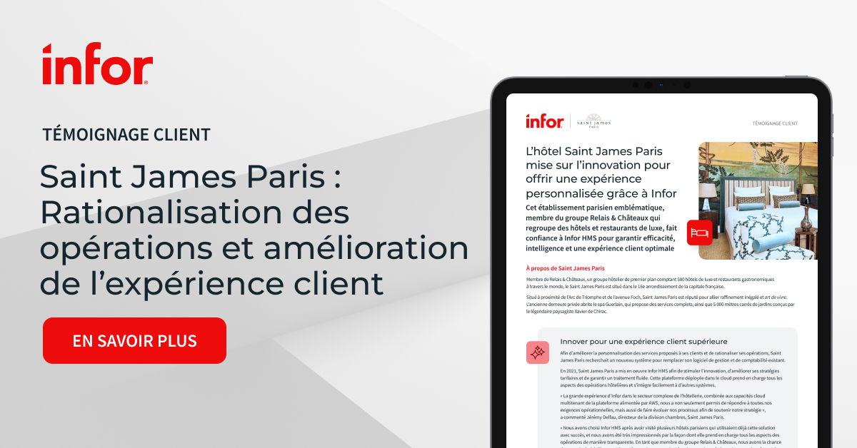 Infor HMS personnalise l’expérience client au Saint James Paris